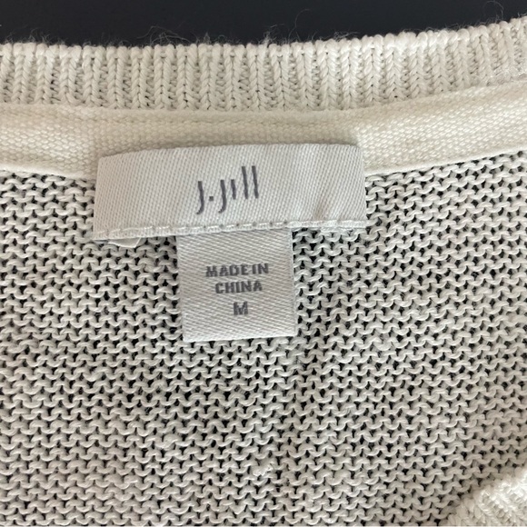 J. Jill Floral Print Linen Blend Relaxed Fit V-Neck Sweater Size M - Picture 5 of 5